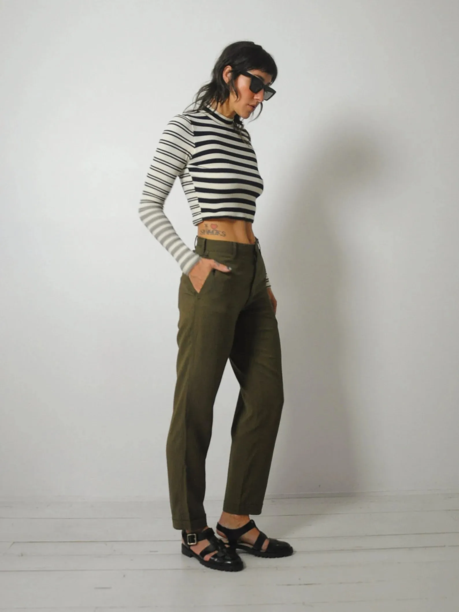 1960's/70's Logan Olive Trousers 28x29