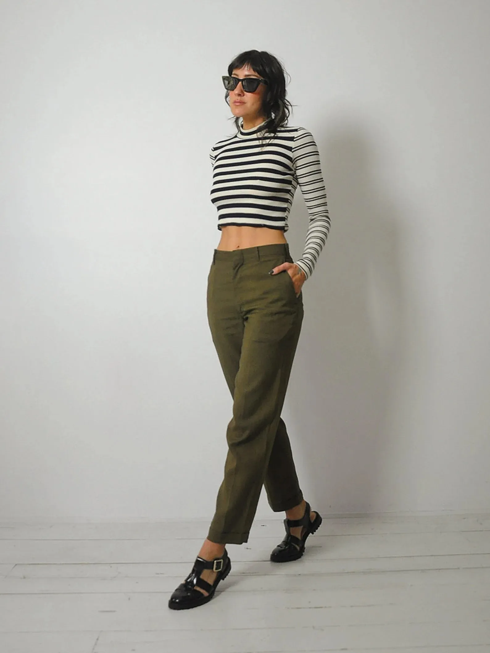 1960's/70's Logan Olive Trousers 28x29