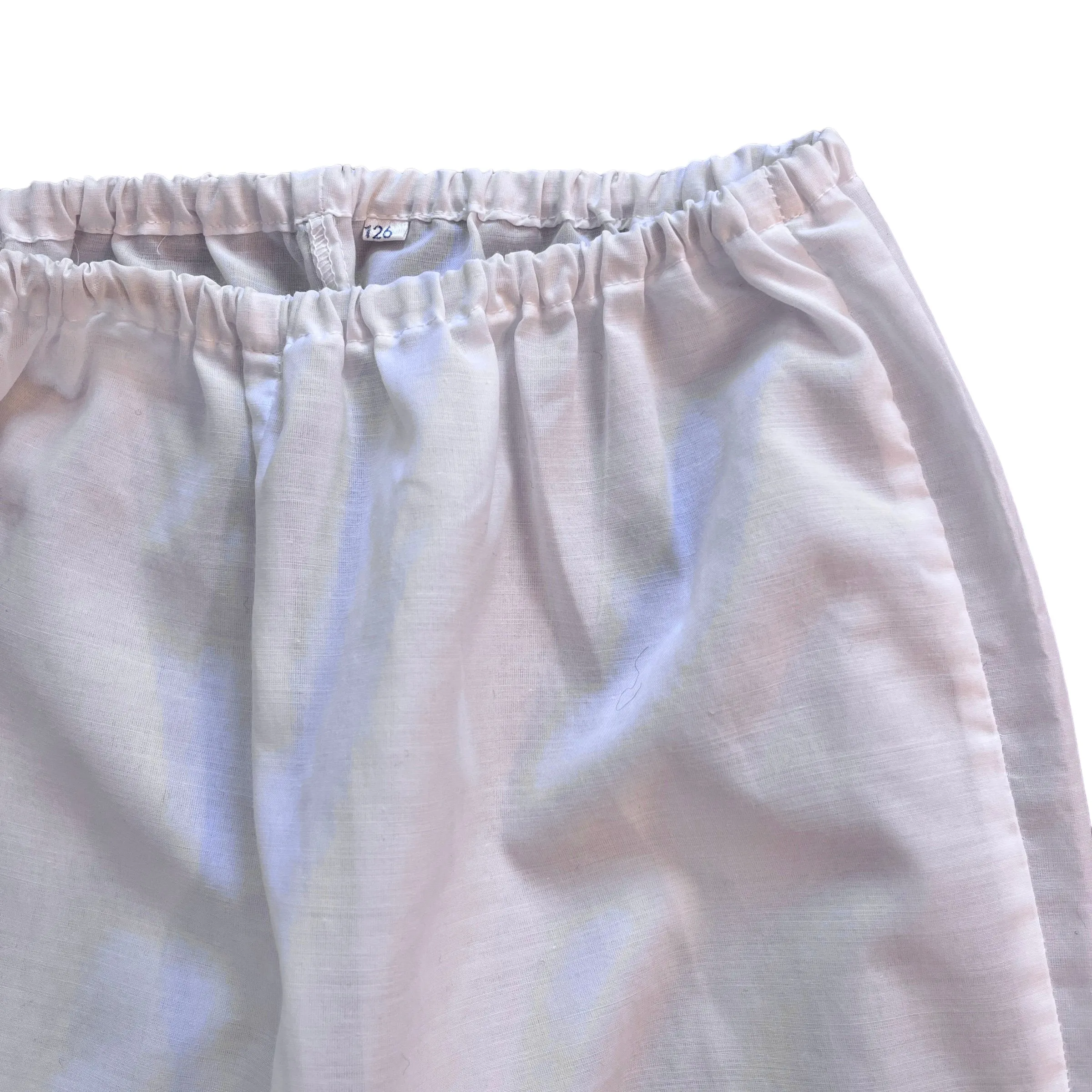 1970s White Lightweight Bottoms  6-8Y