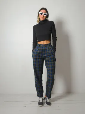 1980's Italian Plaid Trousers 26x29