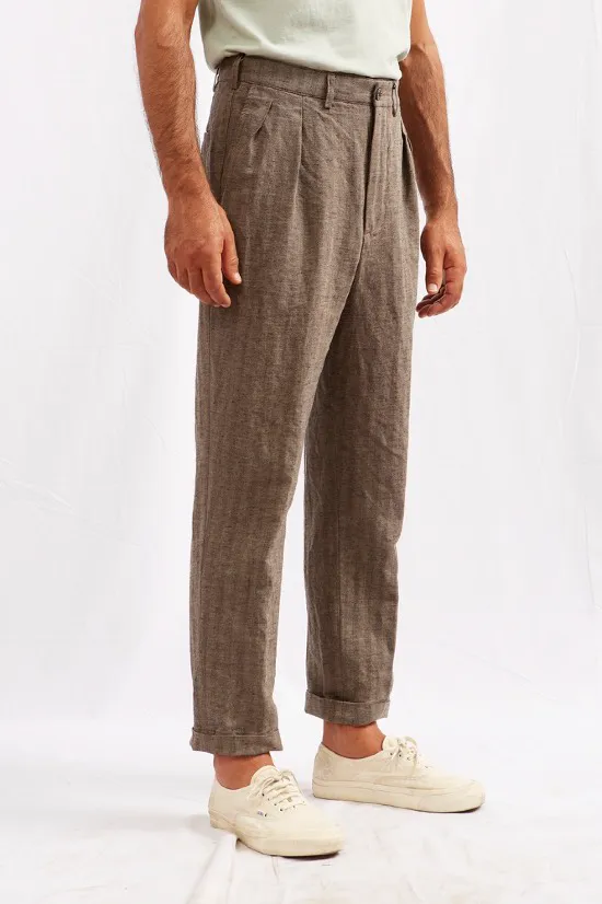 A.B.C.L LUCIO HEMP COTTON PANTS HERRINGBONE - 2 COLORS