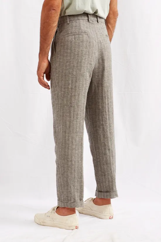 A.B.C.L LUCIO HEMP COTTON PANTS HERRINGBONE - 2 COLORS