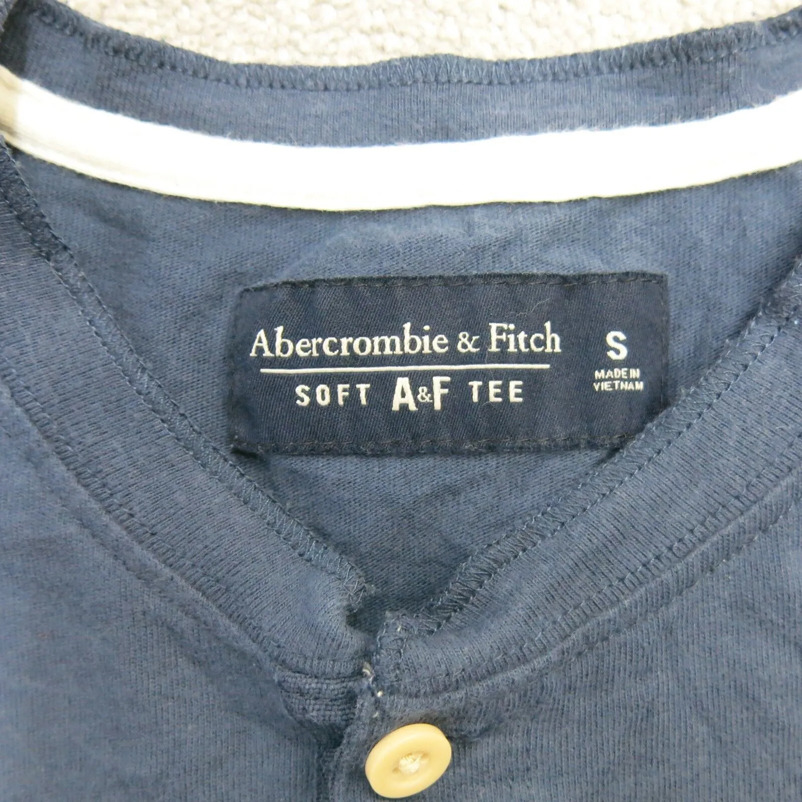 Abercrombie & Fitch Mens Henley Soft Tee Shirt Long Sleeve Logo Gray Size Small