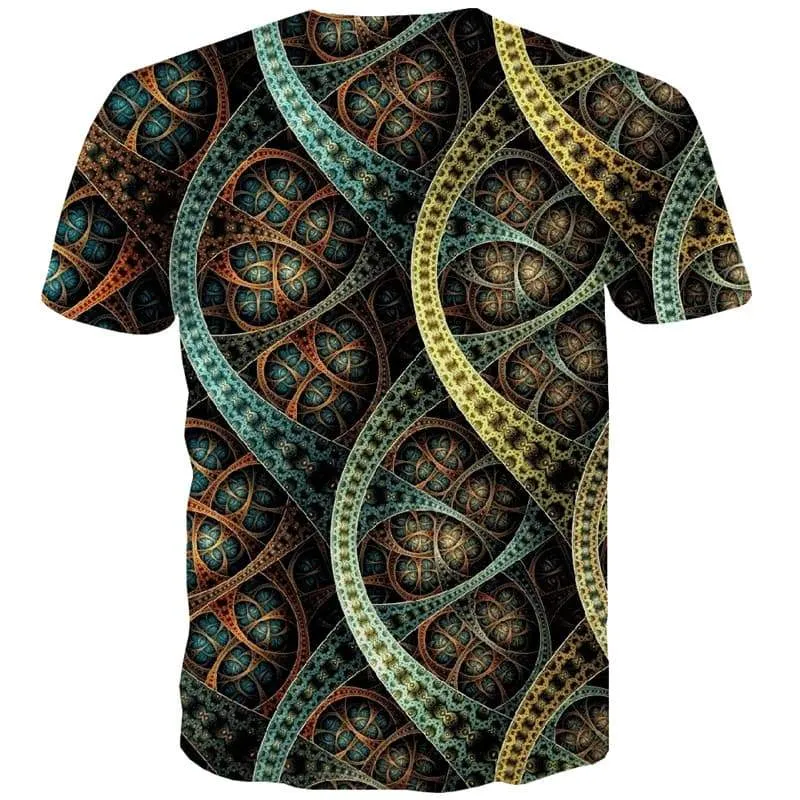 Abstract T-shirt Men Psychedelic Tshirt Anime Art Shirt Print Metal T-shirts Graphic