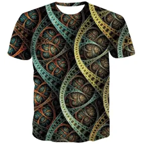 Abstract T-shirt Men Psychedelic Tshirt Anime Art Shirt Print Metal T-shirts Graphic