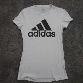 Adidas Womens Pullover T Shirt Short Sleeve The GO-TO Tee White Size X-Small