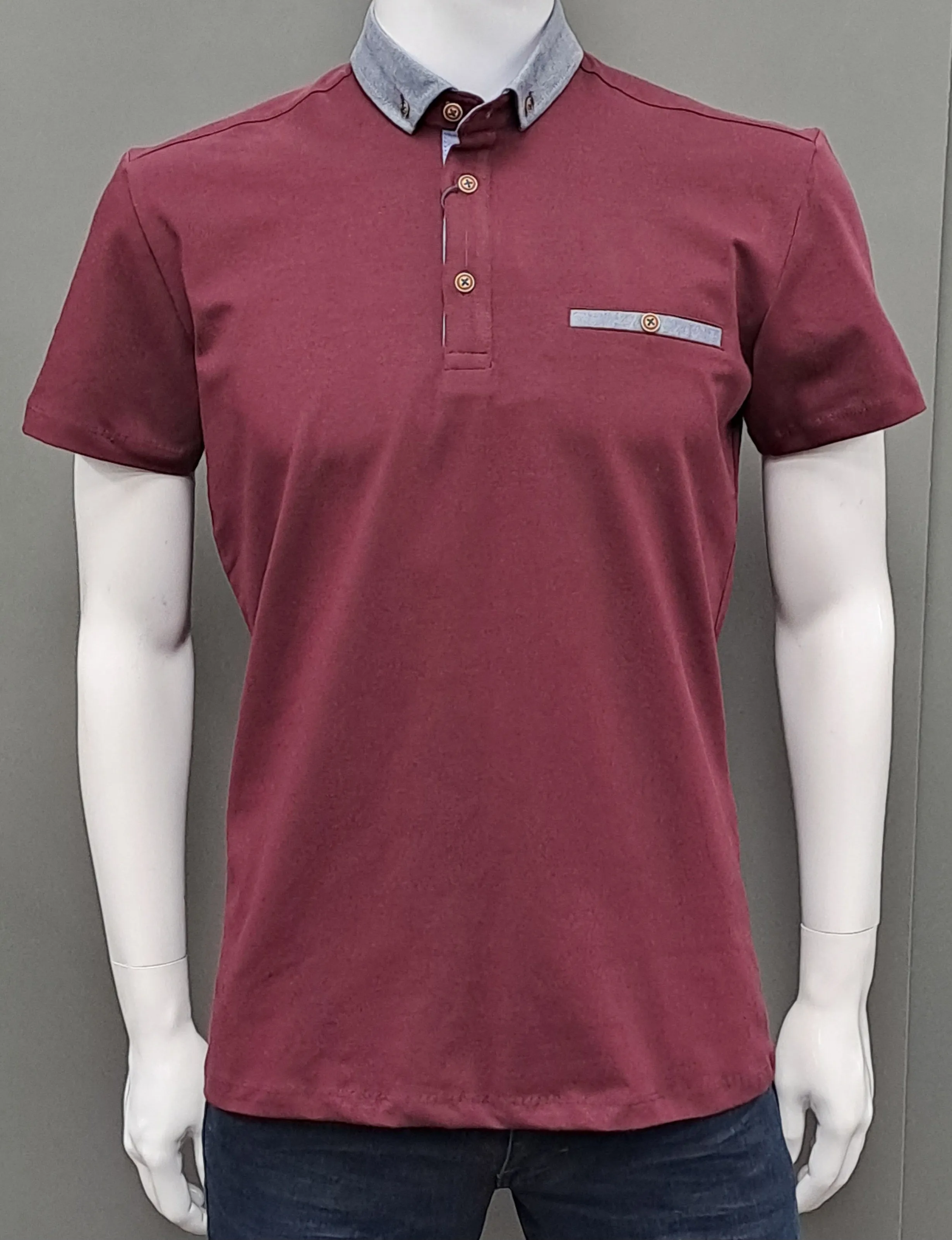 Advise Short Sleeve Polo Shirt 241 - Burgundy