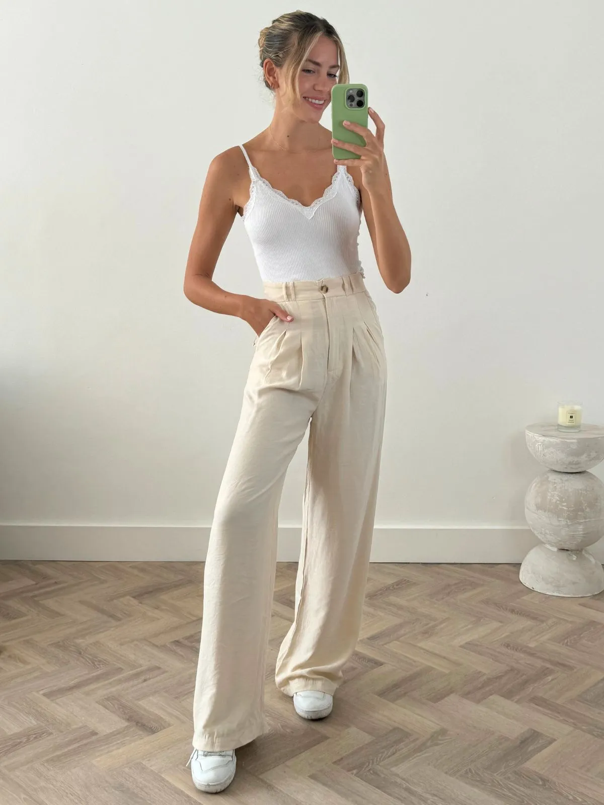 Albi Wide Leg Trouser / Cream