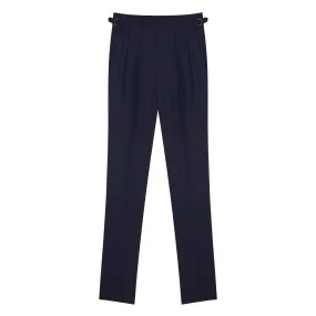 Aleks Navy Fresco Wool Trousers