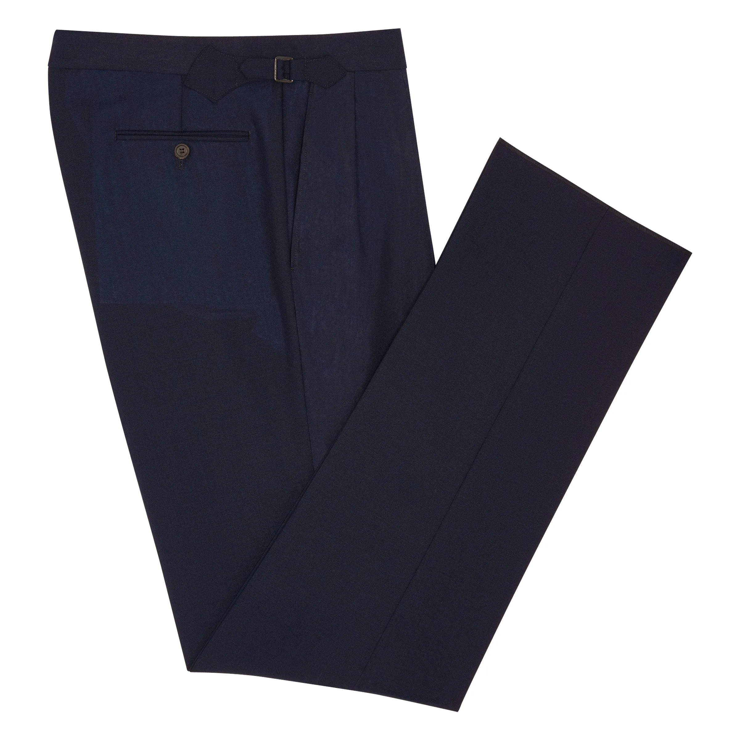 Aleks Navy Fresco Wool Trousers