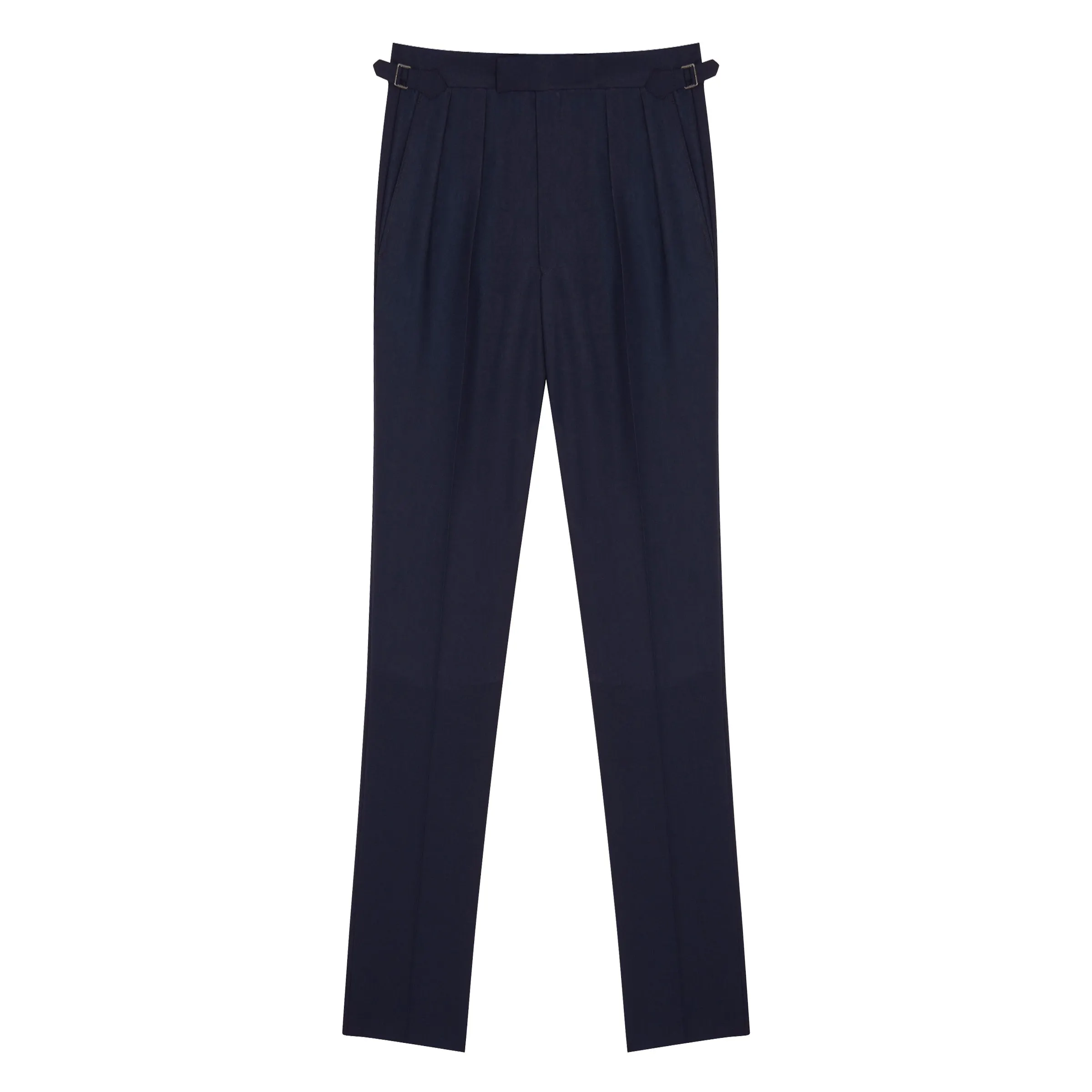 Aleks Navy Fresco Wool Trousers