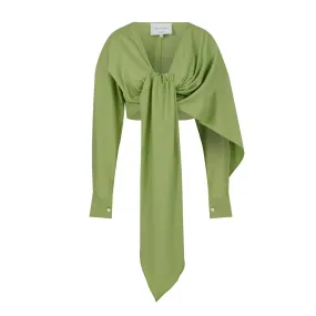 Angy Asymmetric Blouse In Green