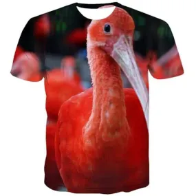 Animal T shirts Men Flamingo T shirts Funny Red T-shirts 3d Harajuku Tshirts Novelty Hip Hop Tshirt Anime Short Sleeve Punk Rock