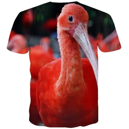 Animal T shirts Men Flamingo T shirts Funny Red T-shirts 3d Harajuku Tshirts Novelty Hip Hop Tshirt Anime Short Sleeve Punk Rock