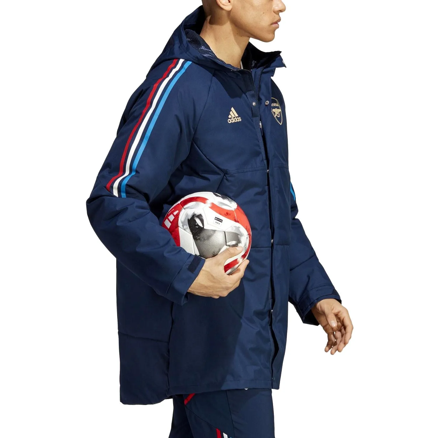 Arsenal FC Soccer parka down jacket 2022/23 navy blue - Adidas