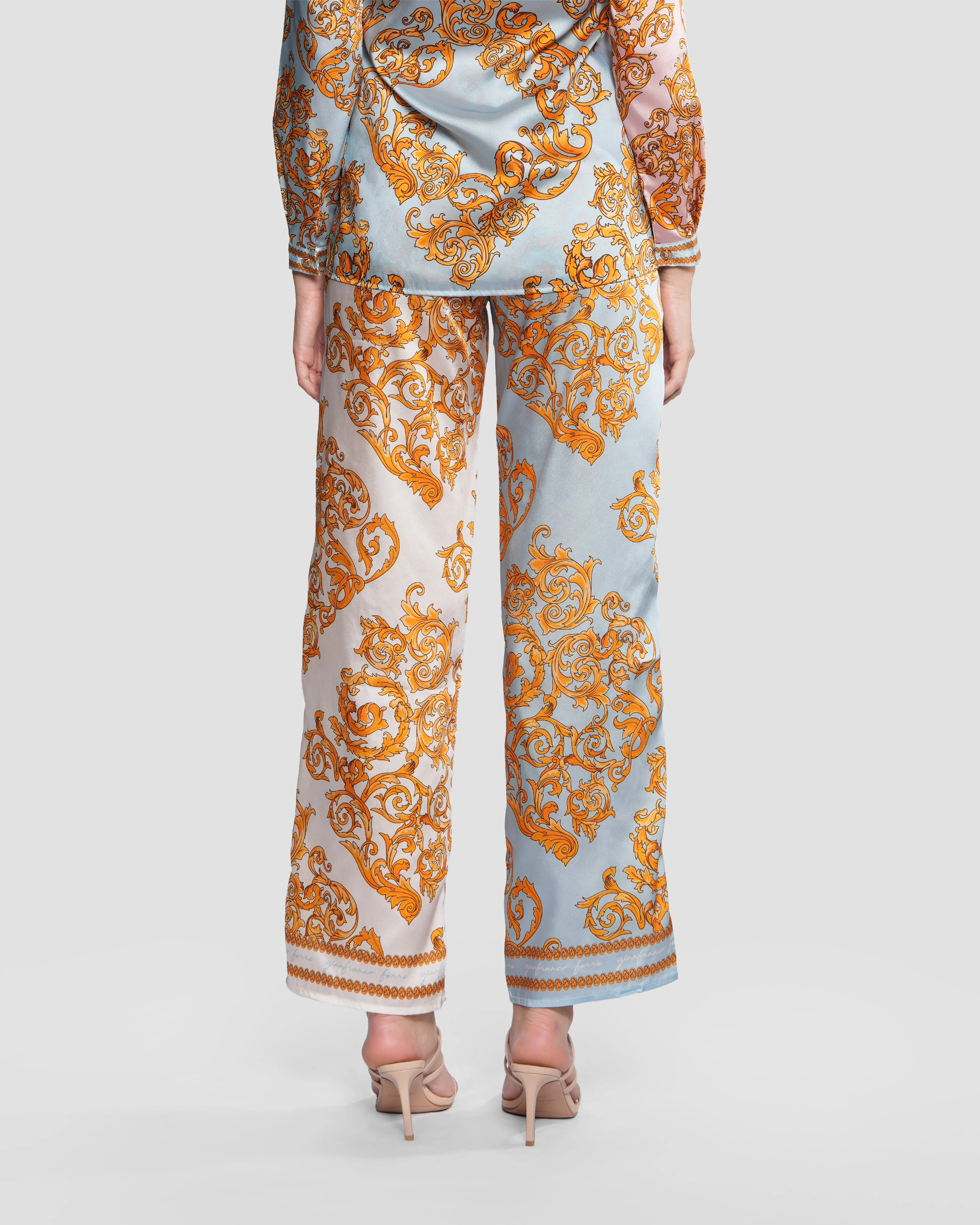 Baroque Motif  Wide-Leg Trouser