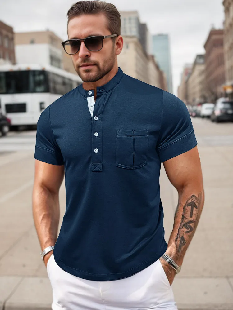 Basic Breathable Henley Shirt