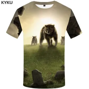 Bear T-shirts Men Russia T-shirt 3d Animal Tshirts Print Love Tshirt Anime Weed T shirts Funny Mens Clothing Casual Unisex