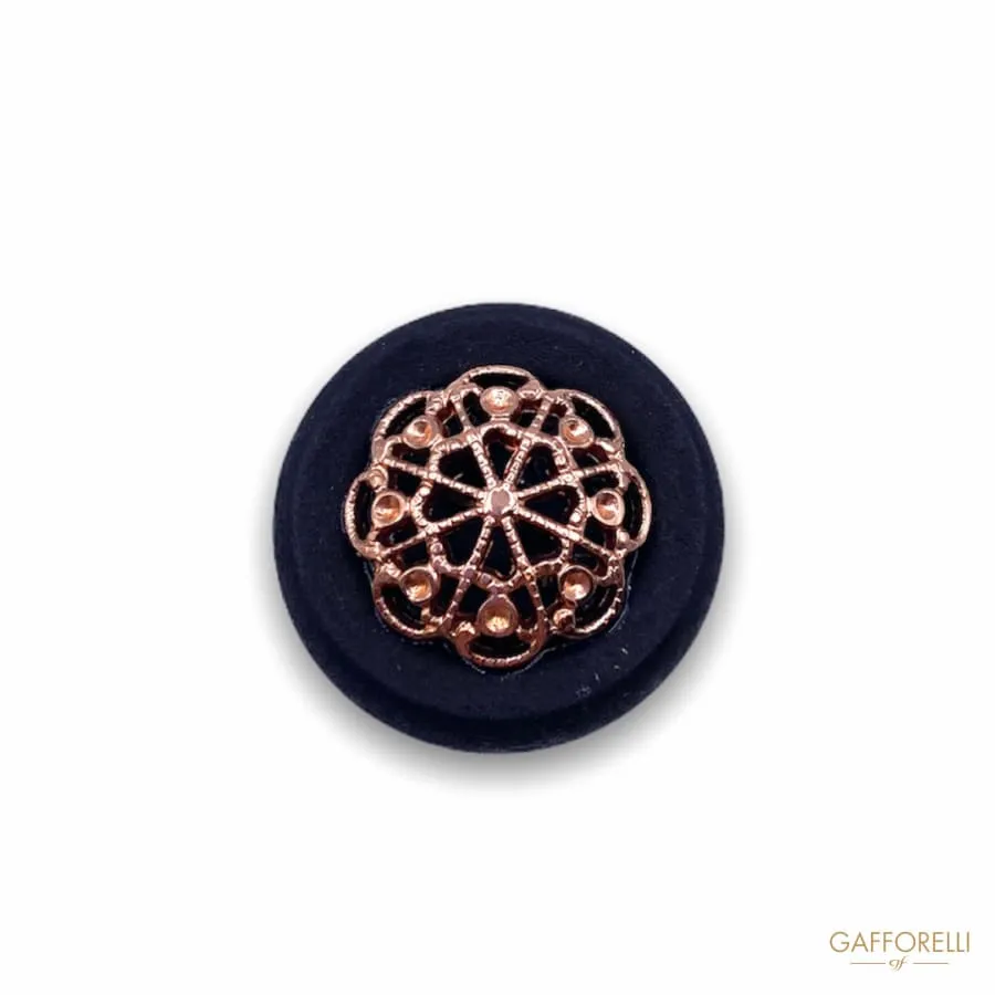 Bicolor Polyester Button with Central Copper Detail D326 - Gafforelli Srl