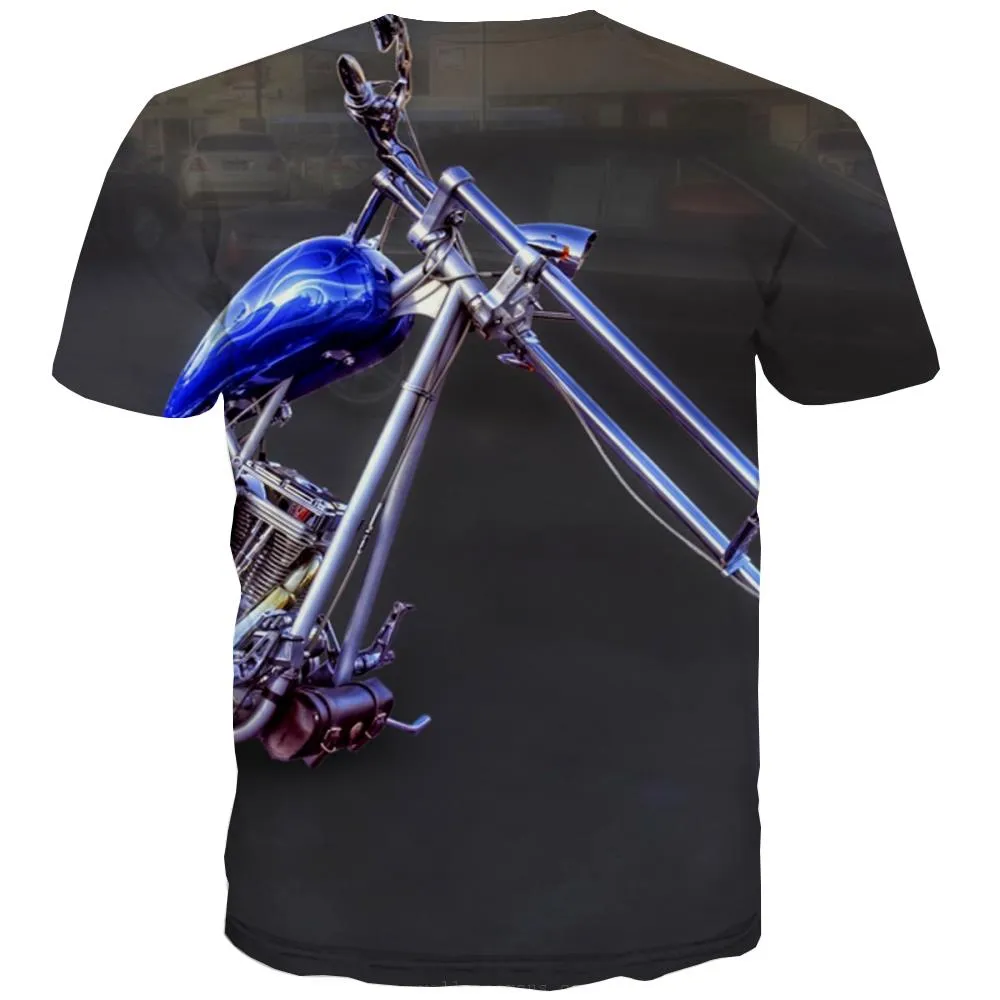 Bicycle T-shirt Men Metal T-shirts Graphic City T shirts Funny Psychedelic Tshirts Novelty