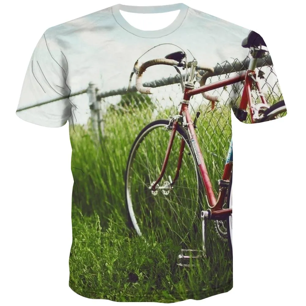 Bicycle T-shirt Men Metal T-shirts Graphic City Tshirt Anime Psychedelic Tshirt Printed