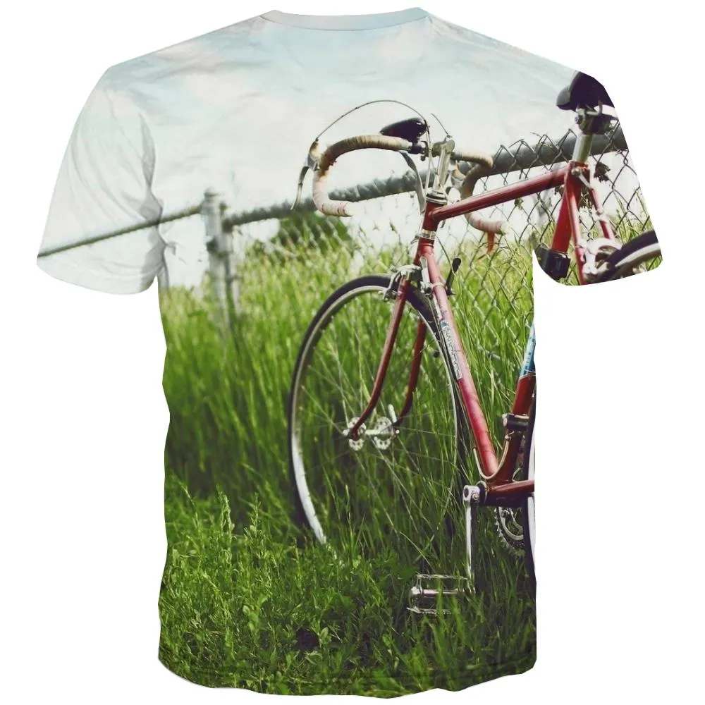 Bicycle T-shirt Men Metal T-shirts Graphic City Tshirt Anime Psychedelic Tshirt Printed