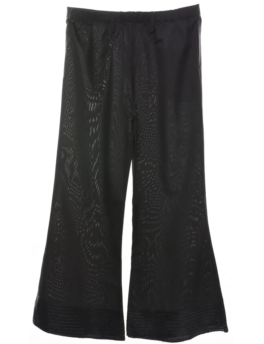 Black Sheer Flared Trousers - W37 L33