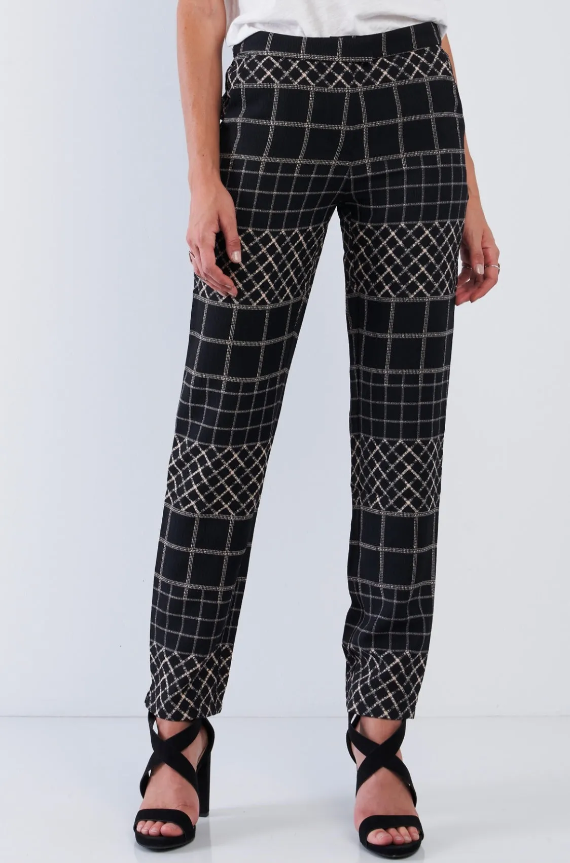 Black Tan Printed Relaxed Fit Pant