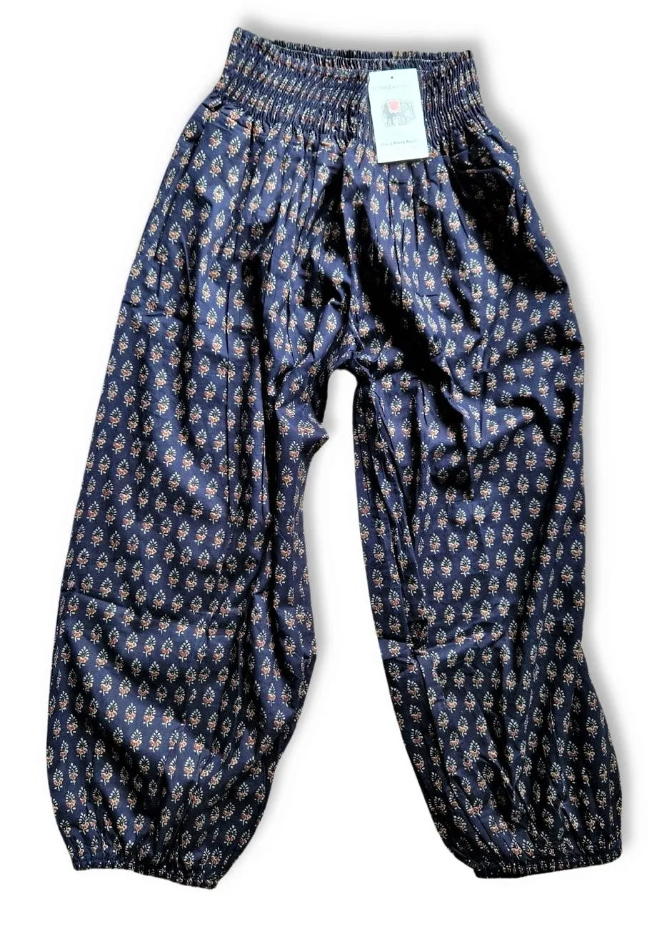 block print cotton harem trousers