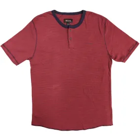 Brixton Lewis Henley T-shirt Red Navy