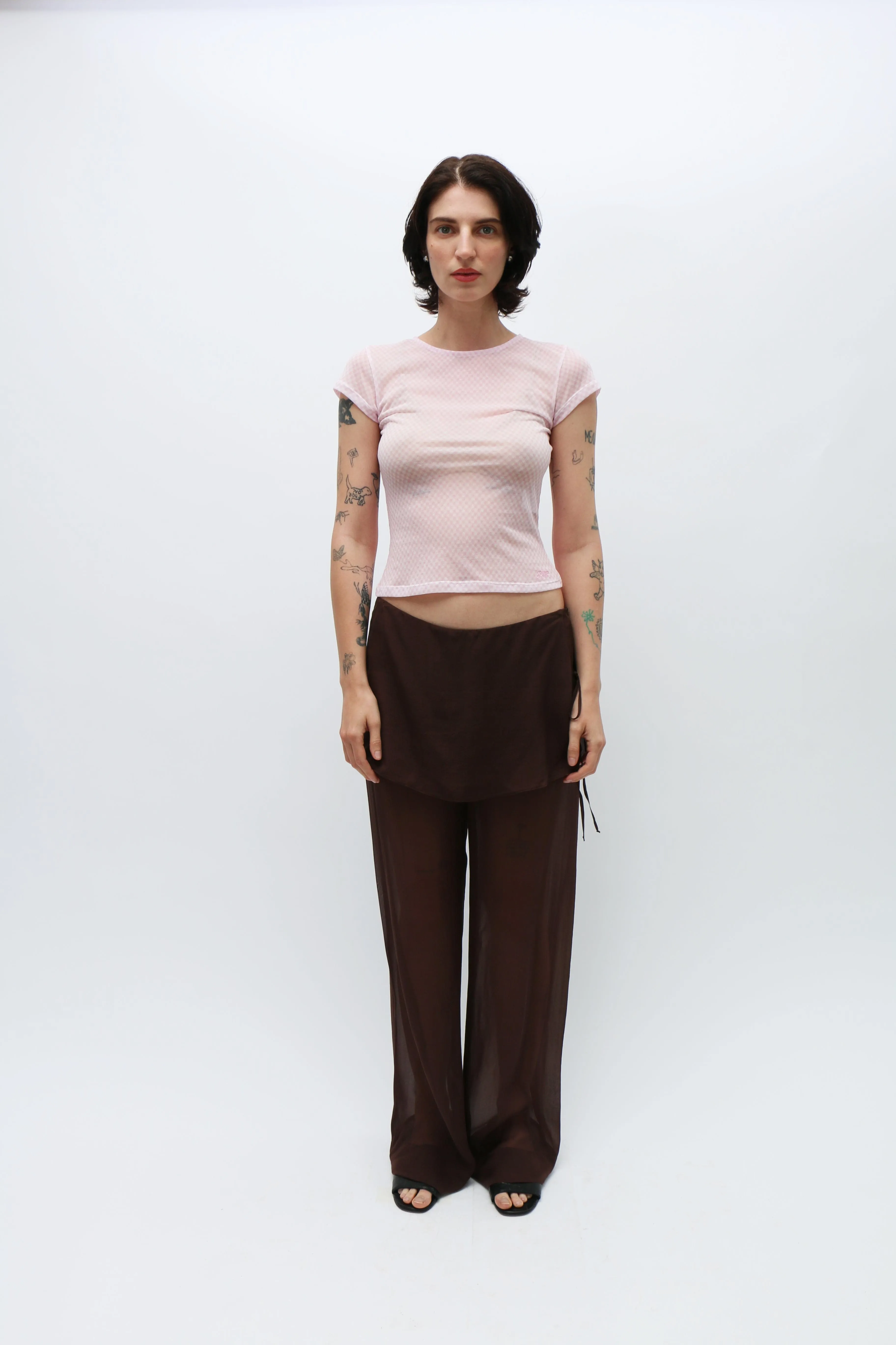 Brown Silk Archive Pants