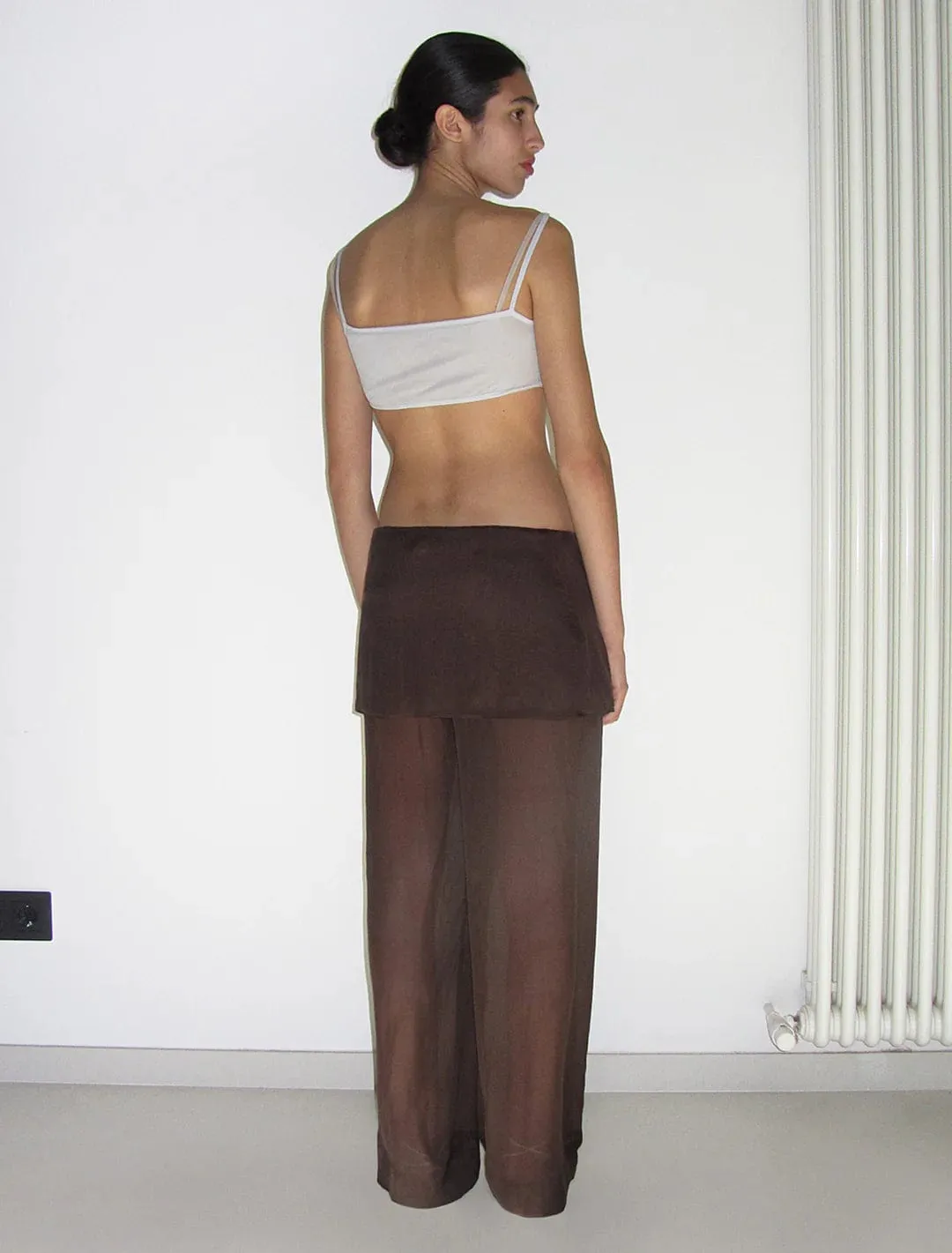 Brown Silk Archive Pants