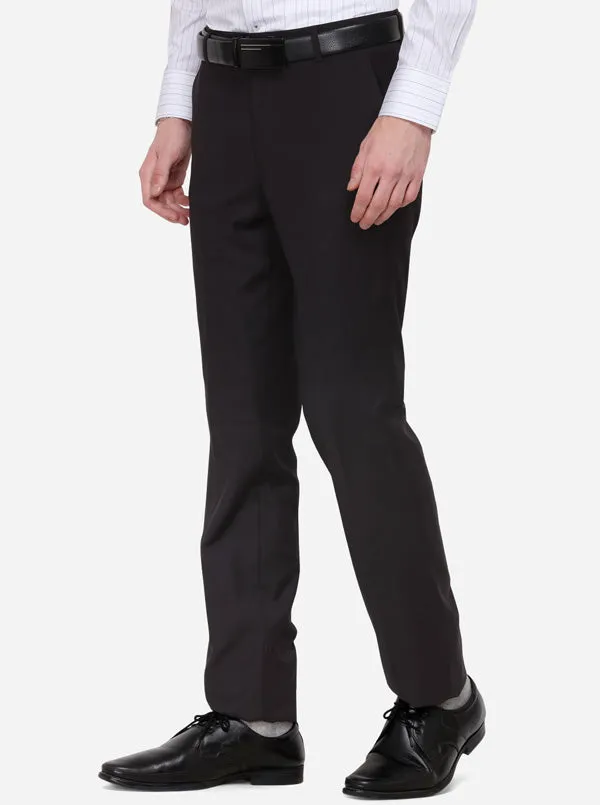 Brown Solid Slim Fit Formal Trouser | Greenfibre