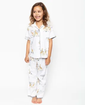 Carly Grey Giraffe Print Pyjama Set