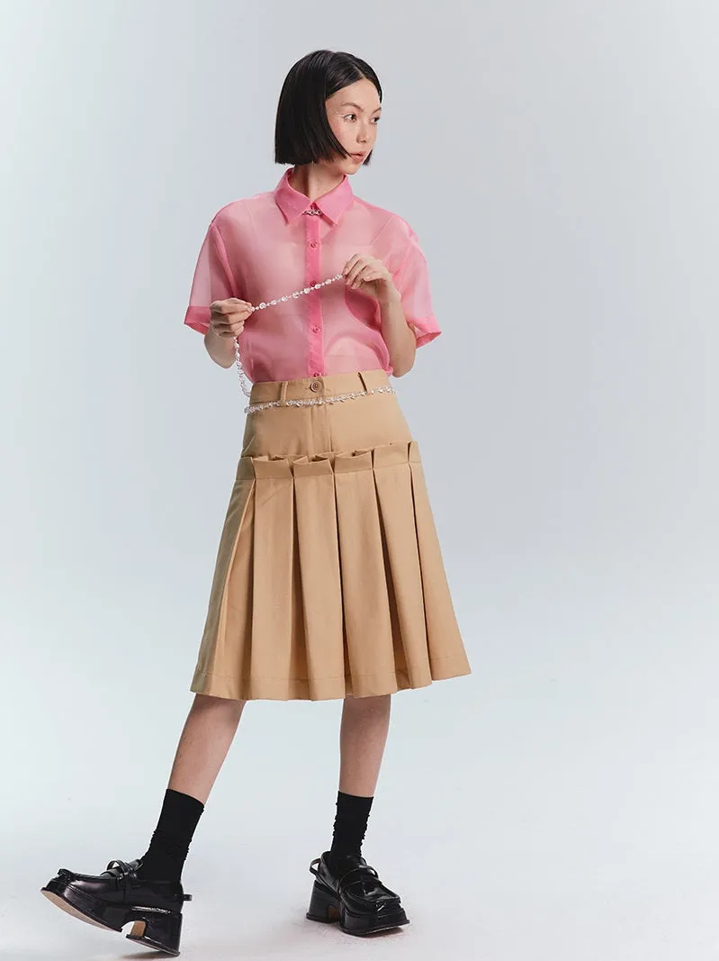 Casual Girly Pleated Skirt