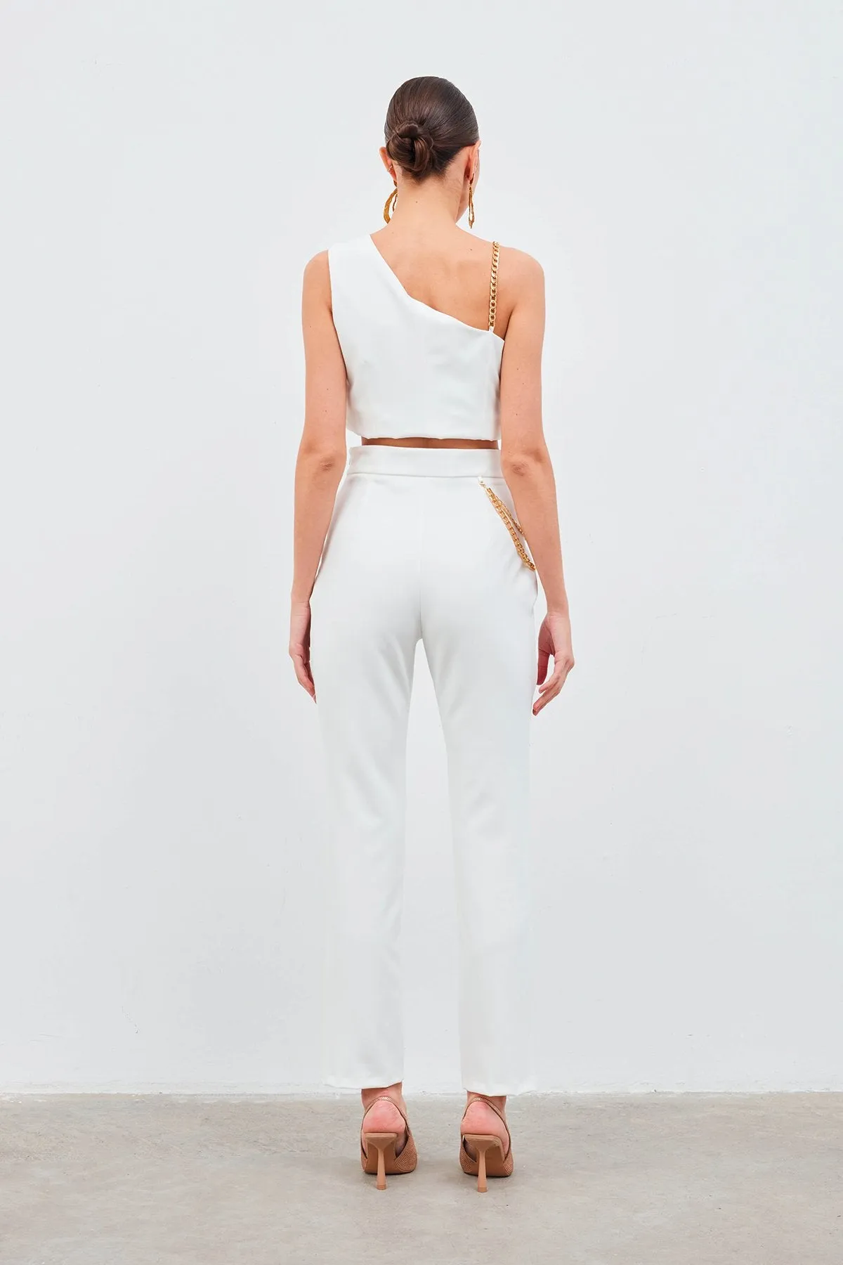 Chain Accessory Trousers - White