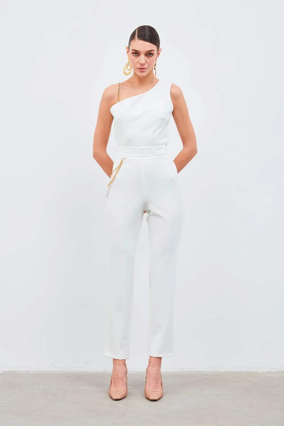 Chain Accessory Trousers - White