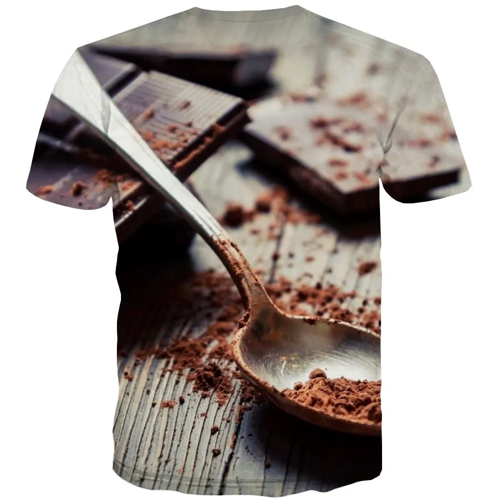 Chocolate T-shirt Men Brown Tshirts Casual Delicious Tshirts Novelty Bitter T shirts Funny