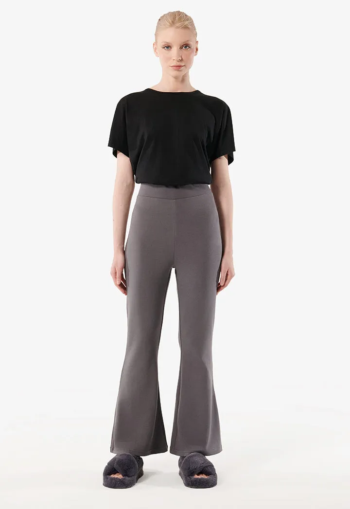 Choice Flare Hem Trousers Grey