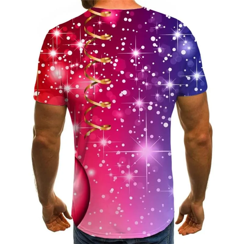 Christmas T shirts Men New Year Shirt Print Party Tshirts Novelty Pink T shirts Funny