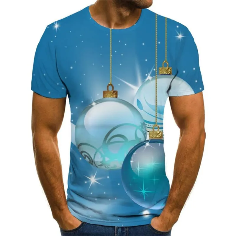 Christmas T shirts Men New Year T-shirts Graphic Party T-shirts 3d Hip Hop Tshirt Printed