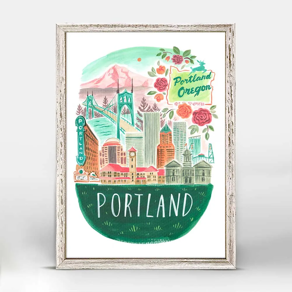 City Pride - Portland Mini Framed Canvas