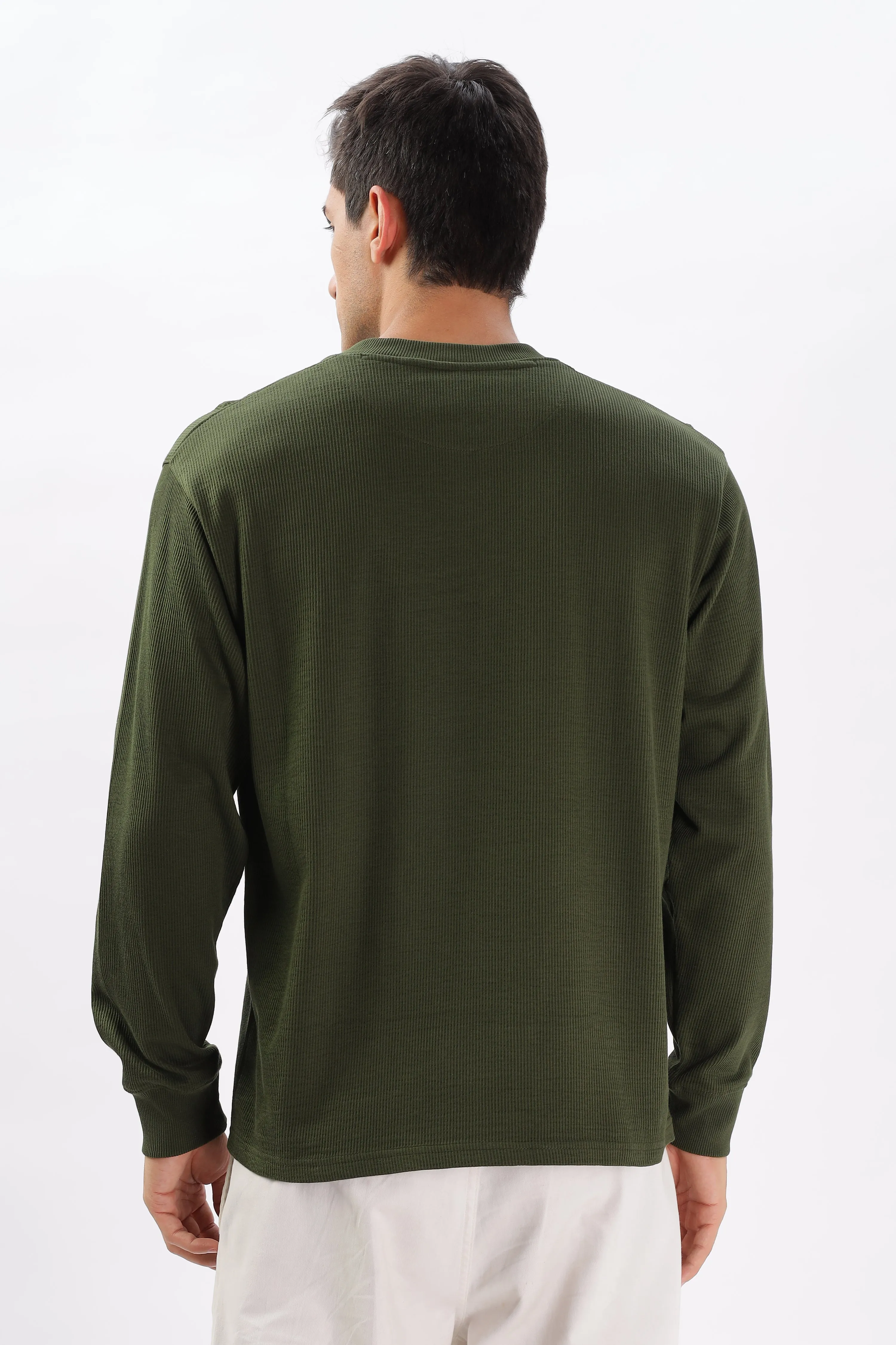 Classic Henley T-Shirt: Olive Green