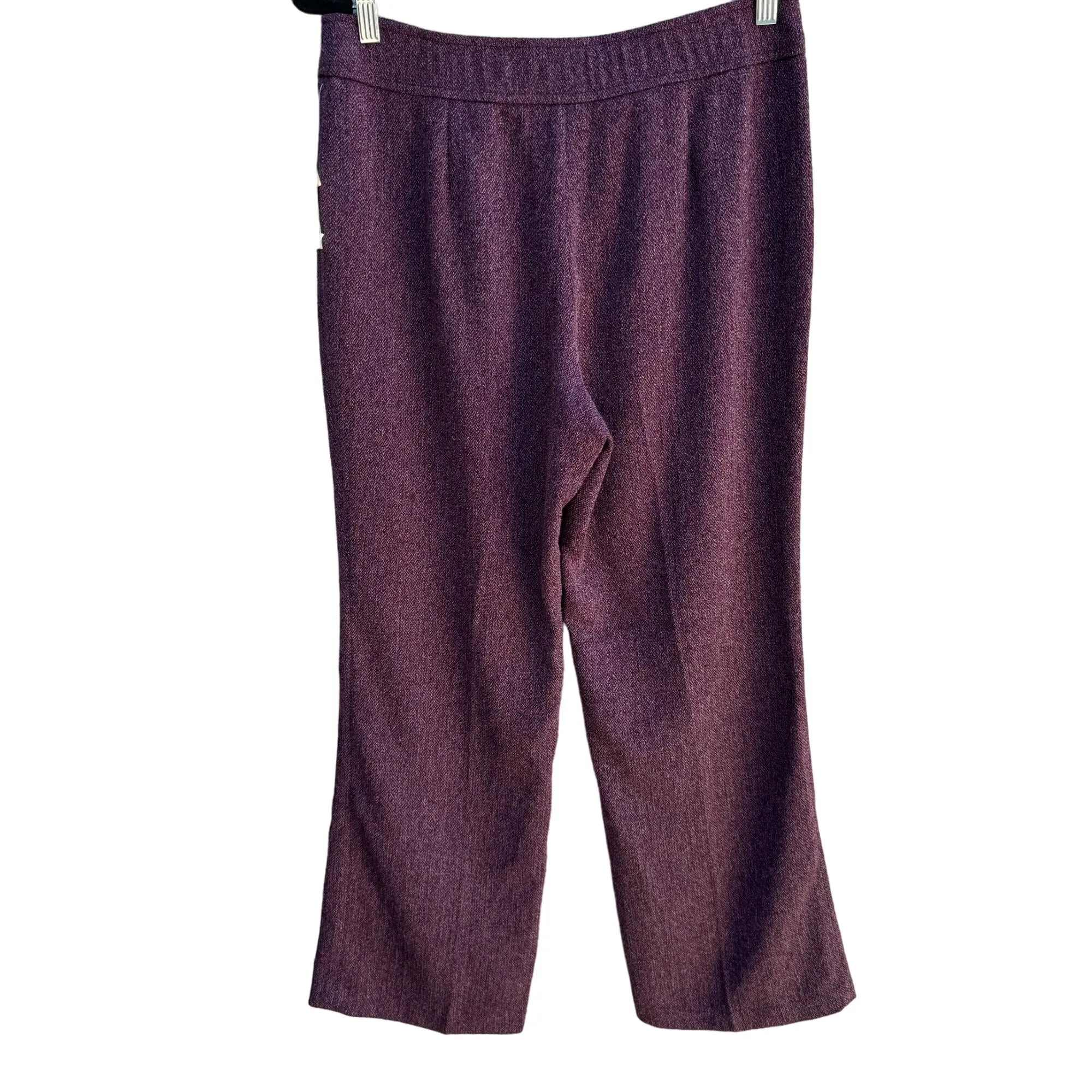 Coldwater Creek Womens Maroon Petite Tweed 2 Button Closure Dress Pants 12 - New