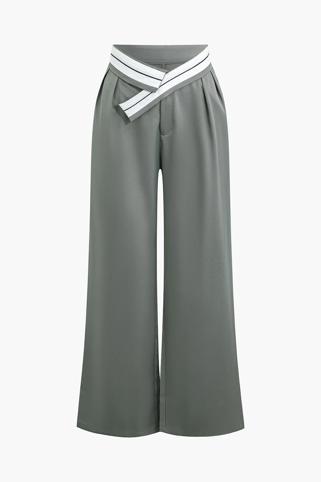 Color Block Wide Leg Trousers