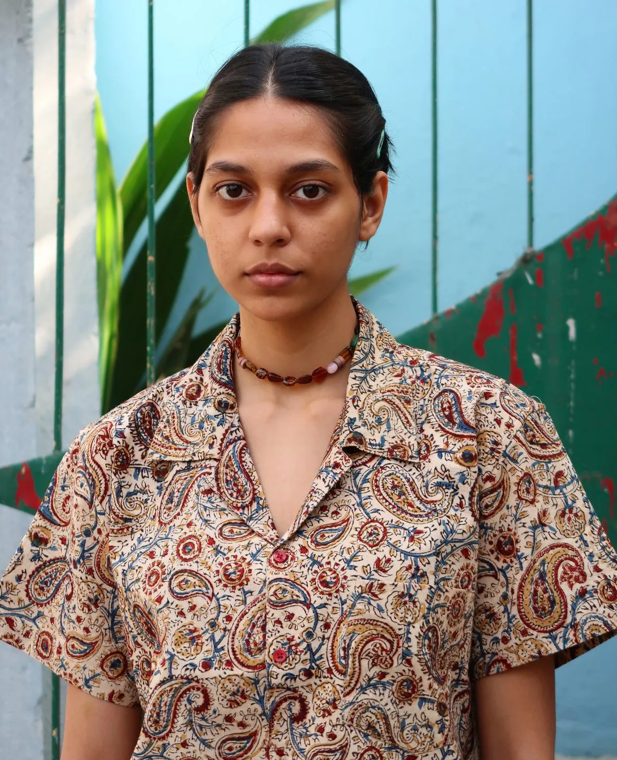 Colourful printed Kalamkari Shirt for women