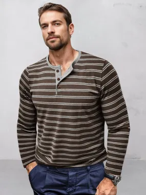 Comfy Soft Stripe Henley Shirt