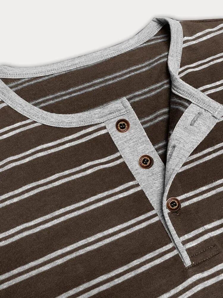 Comfy Soft Stripe Henley Shirt