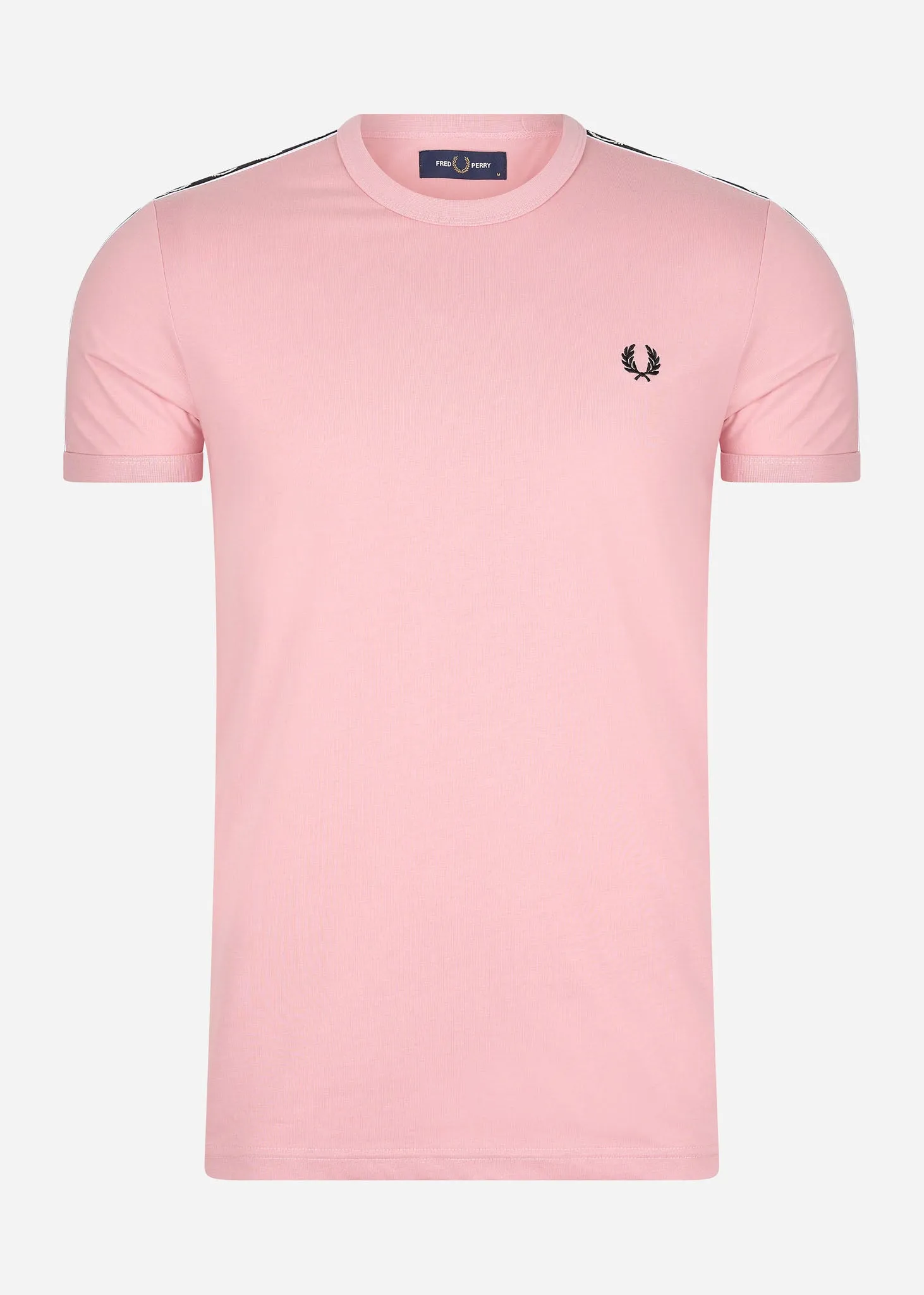 Contrast tape ringer t-shirt - chalky pink black