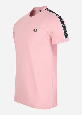 Contrast tape ringer t-shirt - chalky pink black